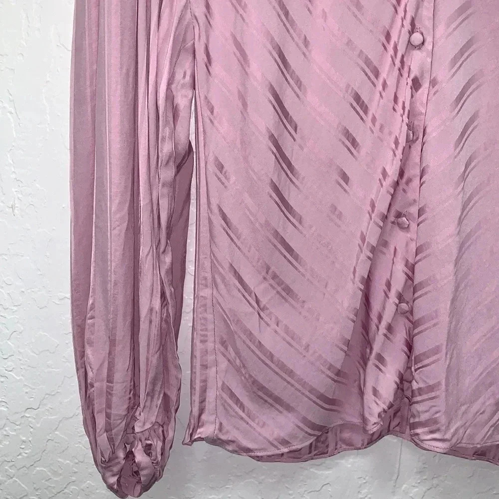 JOIE NWT Satin Stripe Button Front Blouse Size XS - Picture 4 of 7